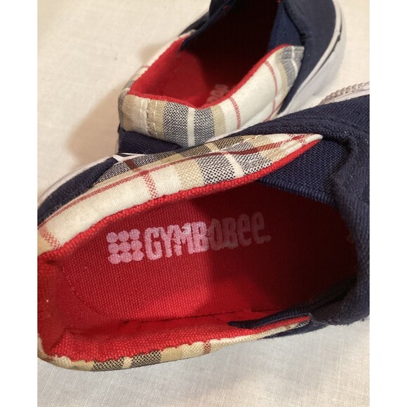 Gymboree Surf Style Boys Blue & Plaid Size 4 Toddler Slip On Canvas Shoes - Picture 7 of 13